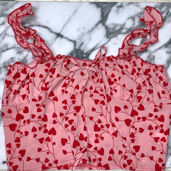 ❤️ Heart Pattern Crop Tank Top - Picture 4 of 6